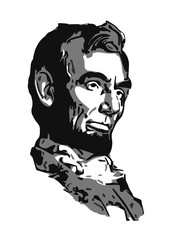 Abraham Lincoln, Sixteenth US President. Vector Minimalist Flat Poster.