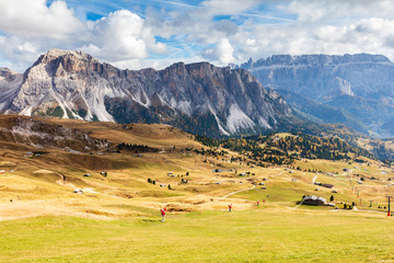 Fototapeta na wymiar Val Gardena mountain view in Dolomite Alps