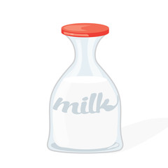 Cartoon  bottle of milk, illustration isolated on white background