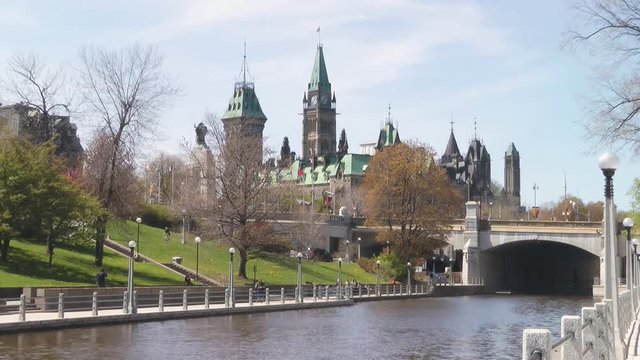 Canadian Parliament Building From The Rideau Canal Ottawa