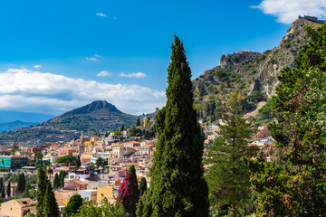 Fototapeta na wymiar Taormina. Taormina has been main tourist destination in Sicily since the 19th century. Taormina, Sicily, Italy.