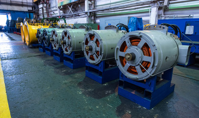 Electric turbines in the hangar for giant dump trucks © nikolaskus