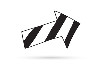 arrow draw doodle brush sketch cartoon isolated on white background