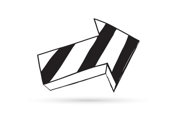 arrow draw doodle brush sketch cartoon isolated on white background