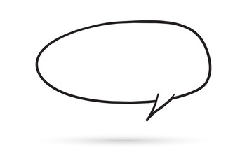 Fototapeta premium speech bubble cloud draw doodle brush sketch cartoon isolated on white background