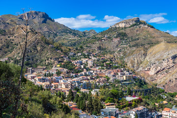 Fototapeta na wymiar Taormina. Taormina has been main tourist destination in Sicily since the 19th century. Taormina, Sicily, Italy.
