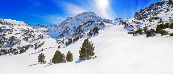 Ordino Arcalis ski resort sector in Andorra - obrazy, fototapety, plakaty