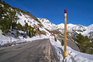 Ordino Arcalis ski resort road in Andorra