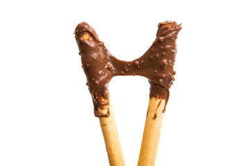 Fototapeta premium chocolate cream stick isolated