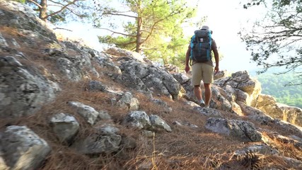 Mountain Tourist Read Hiking Nature Travel Person Hike Active Adventure Man