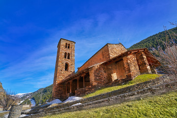 Fototapeta na wymiar Sant Joan de Caselles chuch Canillo Andorra