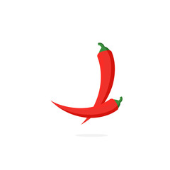 Vector Logo Red Chili Pepper Letter J