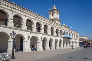 Fototapeta na wymiar Detail of the cabildo of Salta City in Argentina