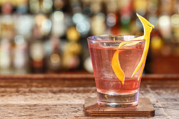 Rum cocktail with berry liqueur