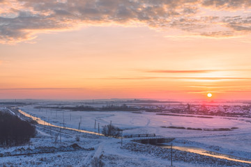 Scenic morning winter landscape