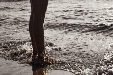 Feet in sea water