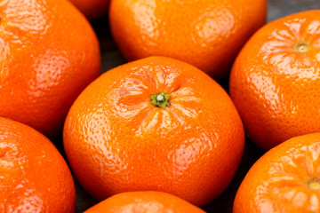 tangerines in peel close-up