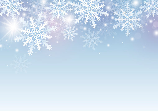 Christmas and winter background design of white snowflake with copy space vector illustration
