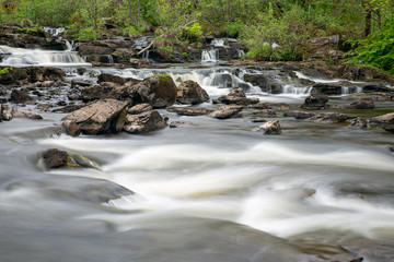 Fototapeta na wymiar Falls of Dochart near Killin in Scottish Highlands, long exposure photograph