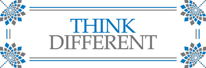 Think Different Blue Grey Floral Horizontal 