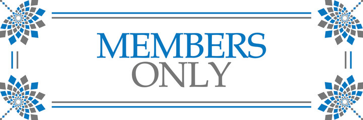 Members Only Blue Grey Floral Horizontal 