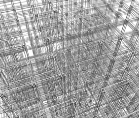 ワイヤーフレームの抽象的な背景