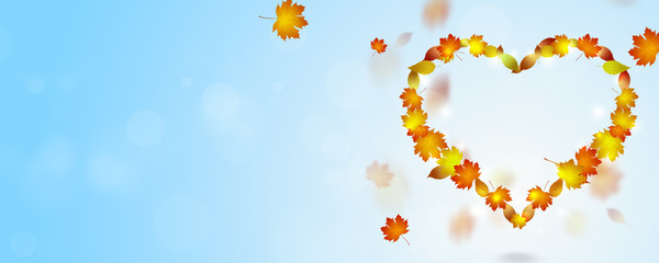 autumn leaves heart shape