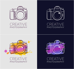 Creative Photography. Graphic design in sketchy style on the subject of "Professional Creative Activity".