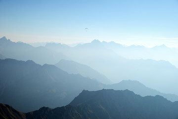 Allgäuer Alpen - Blick vom Nebelhorn  - obrazy, fototapety, plakaty