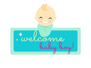 Welcome baby boy celebration.vector illustrator