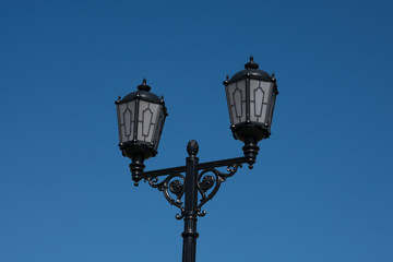 Fototapeta na wymiar Old street lamp in Moscow, Russia