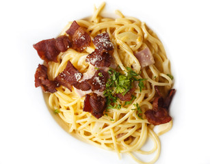 Top view of spaghetti