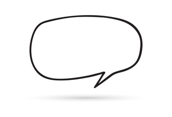 Naklejka premium speech bubble cloud draw doodle brush sketch cartoon isolated on white background