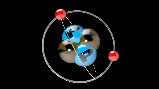 3D animation of a helium atom
