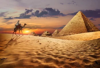 Foto op Canvas Egyptisch avondlandschap © Givaga