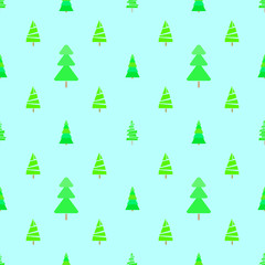 Seamless pattern with chrismas trees. Geometric background. Bright texture. Abstract geometric wallpaper. Doodle for design