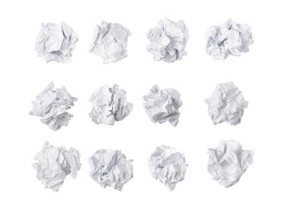 Obraz premium Trash ball paper crumpled isolated on white background idea business concept photo hi resolution object design
