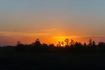 Fototapeta na wymiar Orange Sunset Landscape