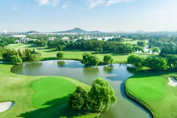 Foto op Plexiglas Aerial photograph of forest and golf course © ABCDstock