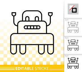 Robot simple black line vector icon