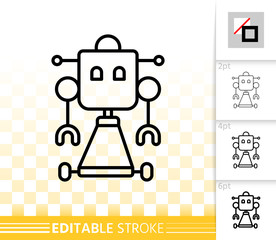 Humanoid simple black line vector icon