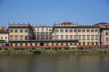 Buildings on the banks of the river Arno in Florence, Tuscany, Italy