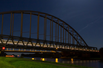 Train crossing bridge
