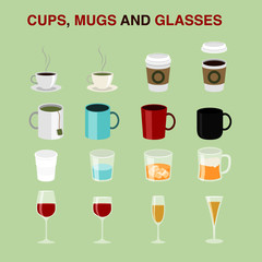 Cups, Mugs and Glasses Illustrations Collection