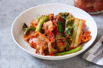 Homemade kimchi close up, selective focus - obrazy, fototapety, plakaty