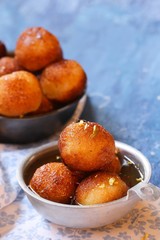 Homemade Gulab Jamuns / Indian diwali sweets, selective focus