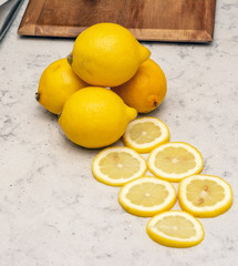 lemons on granite worktop