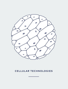 Abstract concept icon of human cells in line illustration