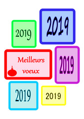 meilleurs vœux, cadres de 2019