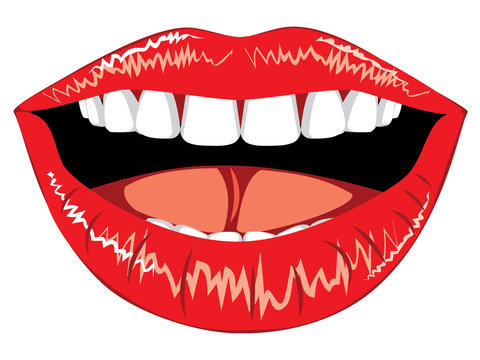 Female lips with teeth